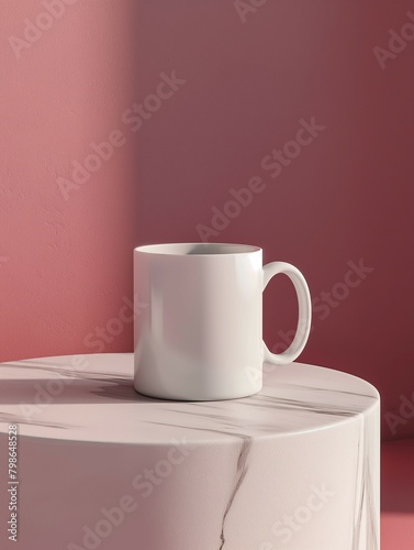 handle white mug mockup, 3d render,