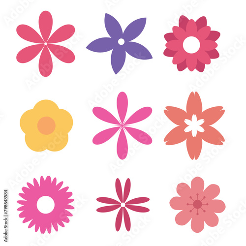 Flat spring flower collection