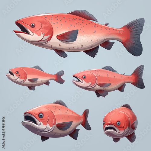Cute salmon cartoon photo