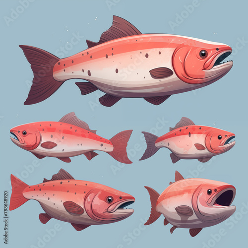 Cute salmon cartoon photo