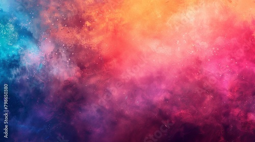 Vivid, colorful background with a mix of soft, blended colors and a subtle grainy texture, creating a holographic watercolor effect.