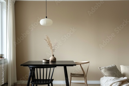 Scandinavian Style Modern Apartment Dining Room with Cozy Atmosphere and Contemporary D�cor