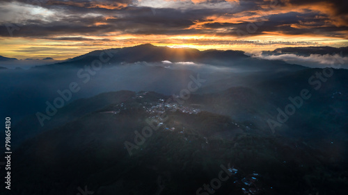 Sunset on top of mountains © srongkrod