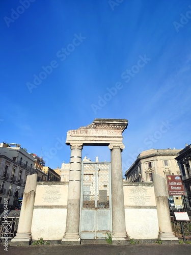 Photo of the Anfiteatro Romano di Catania, a Roman amphitheatre in Catania, Sicily, Italy.  photo