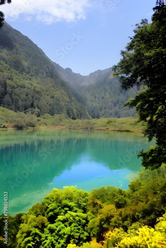 lake and mountains