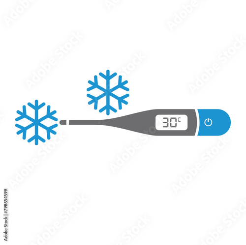 illustration of hypothermia, vector art.