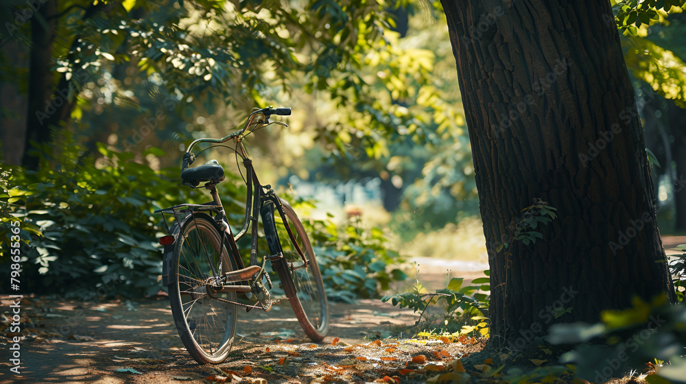 bicycle in the park,generative ai