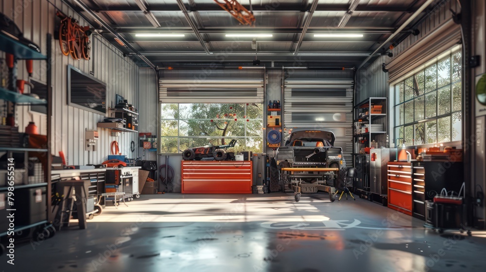 Car garage workshop interior Car garage workshop interior