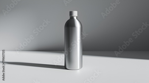 Glass bottle isolated with reflection 3D rendering