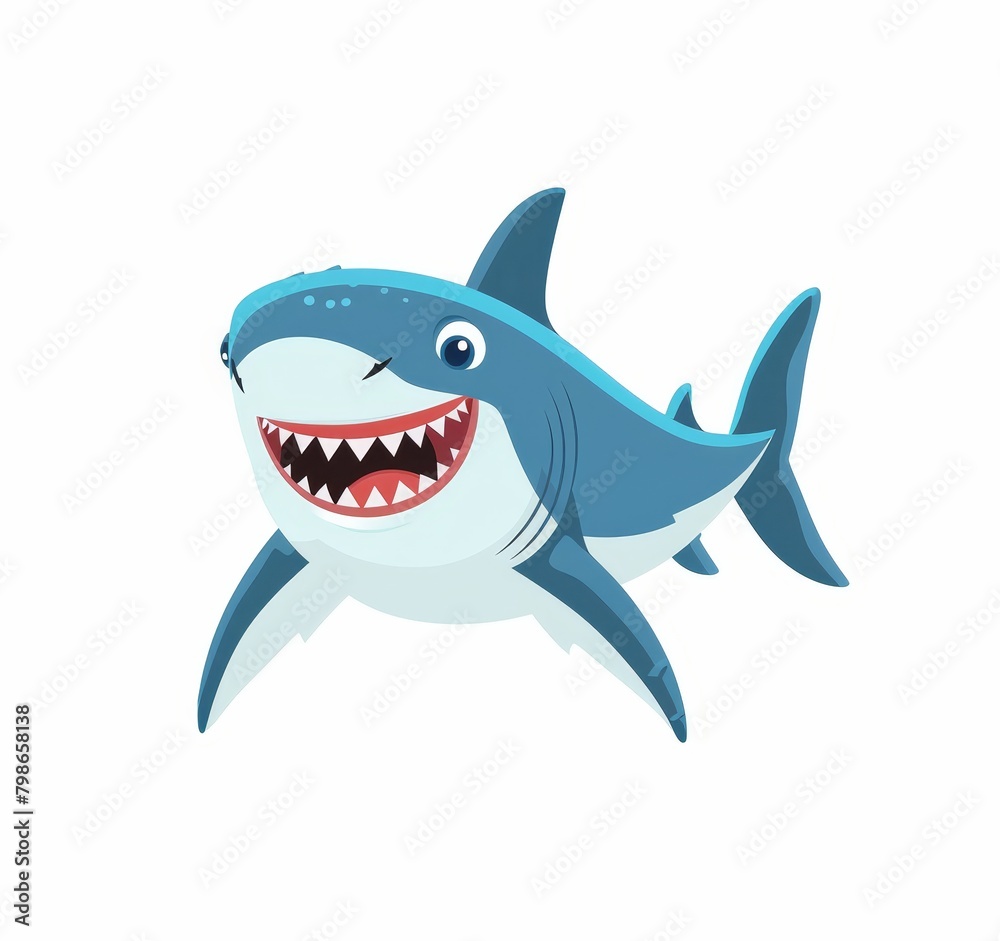 A shark with a broad grin and an expansive mouth A shark with a broad grin and an expansive mouth