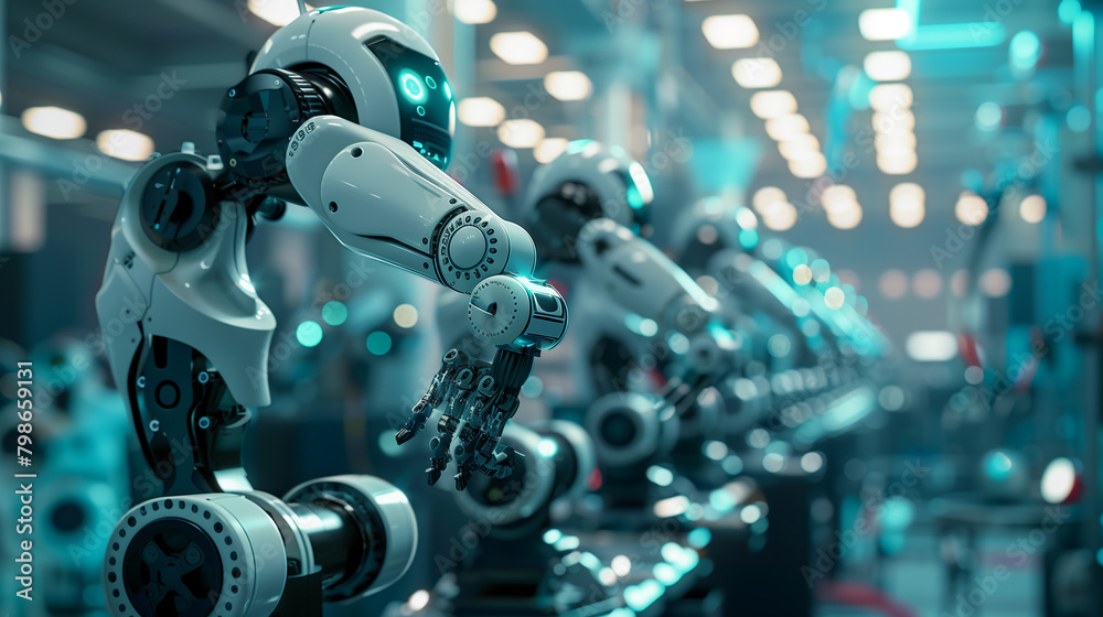 A fictional vision showing an abstract technological AI bot as a threat against human civilisation, communication is visible, abstract technological industry space background A fictional vision showing an abstract technological AI bot as a threat against human civilisation, communication is visible, abstract technological industry space background