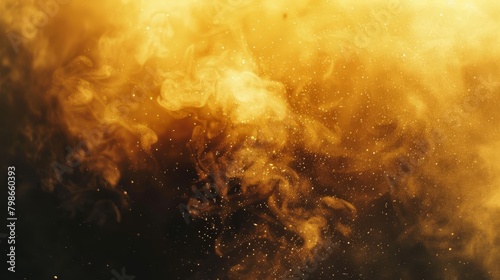  A yellow-black backdrop featuring substantial smoke emissions from both top and base