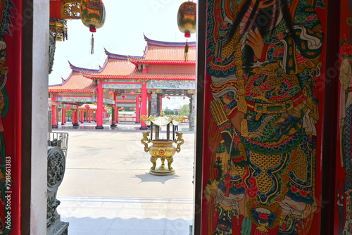 traditional thai mural painting on wall