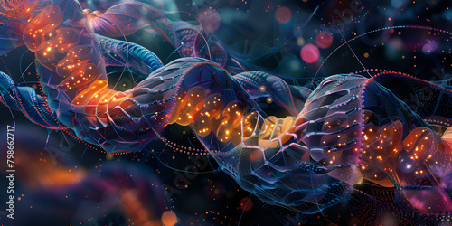DNA  glowing genes  photo