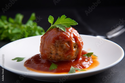 Meatball with tomato sauce generative AI