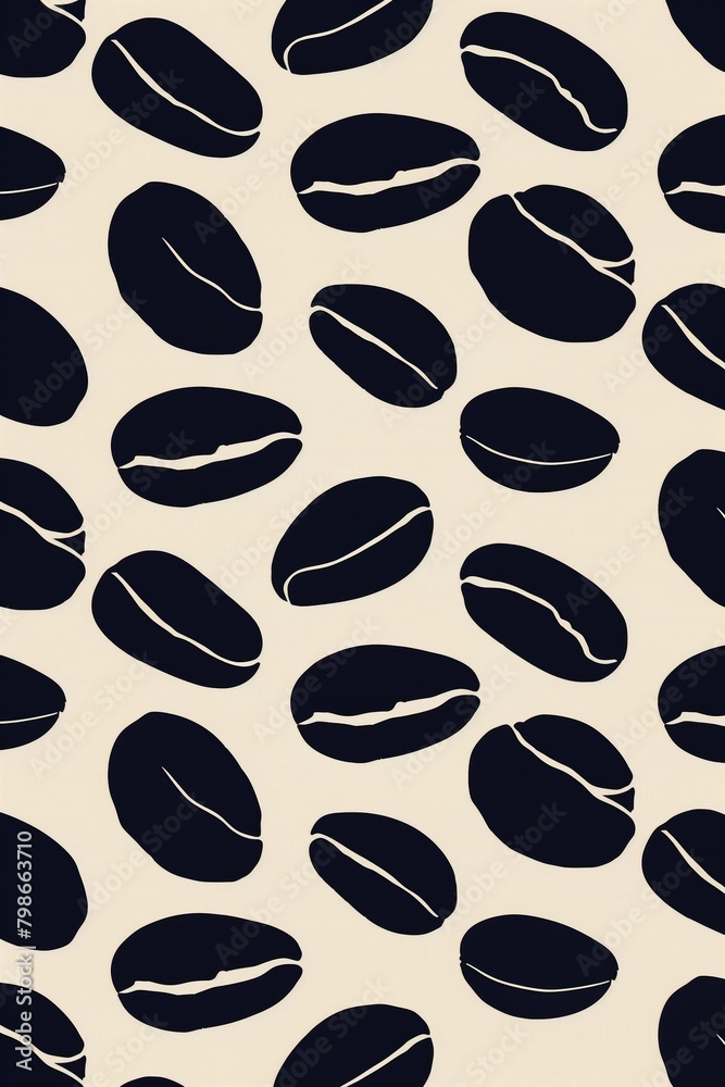 Coffee Bean Pattern Illustration
