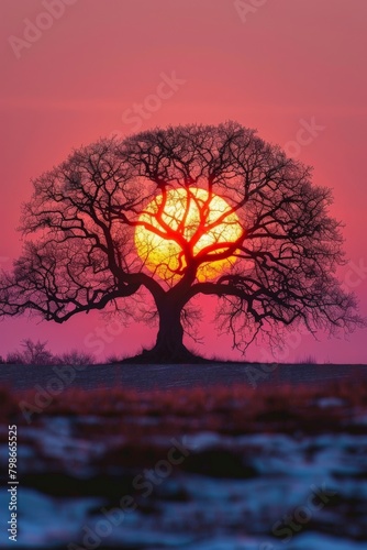 Majestic Tree Standing in Open Field