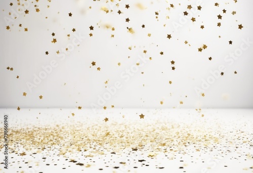 'sequin floor white gold falling particles frame glitter star confetti background glistering spangled party pattern holiday yellow christmas isolated ti'