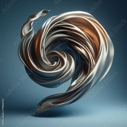 silk cloth blowing on solid color background. 