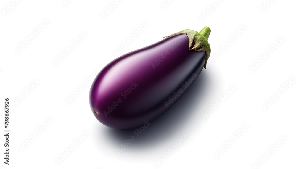 eggplant isolated on white background - obrazy, fototapety, plakaty 