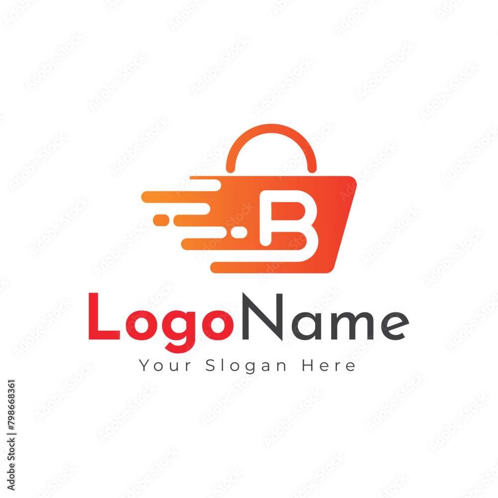 Ecommerce logo, Shopping cart logo and shopping bags logo vector