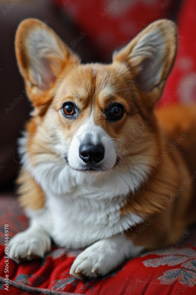 Portrait of a cute lying Pembroke corgi Portrait of a cute lying Pembroke corgi