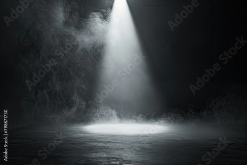 A fountain spraying water against a blackandwhite sky