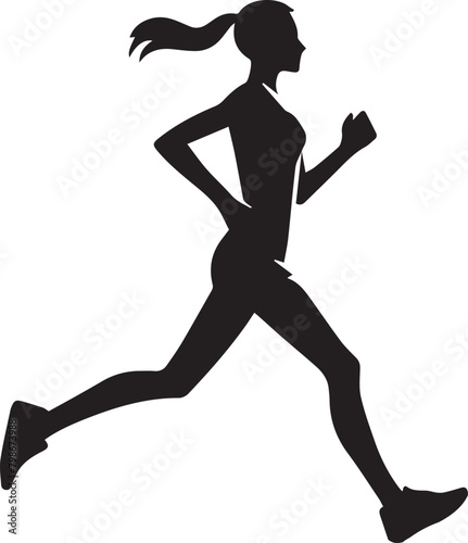 Running girl athlete woman 