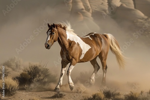 Wild Horse s Majestic Desert Stance  Nature s Force in Equine Form
