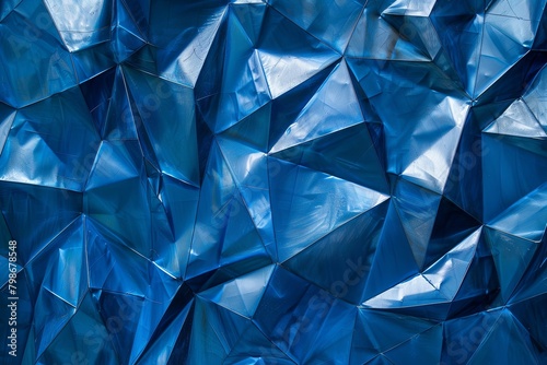 Blue Metallic Geometry: Contemporary Design with Abstract Metal Textures
