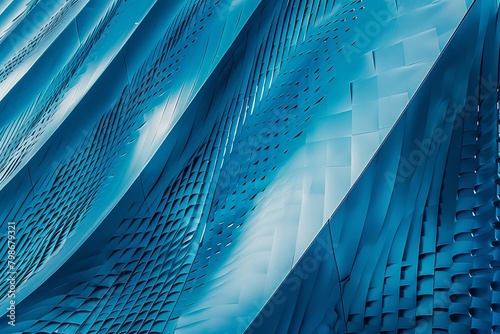 Abstract Blue Steel Structure: Modern Metal Texture for Contemporary Walls photo
