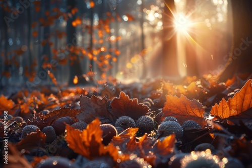 Sunflare Through a Canopy of Golden Autumn Leaves © kmmind