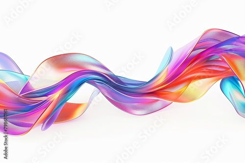 Vibrant Fluid Ribbon Waves: Geometric Twists in Glossy Background