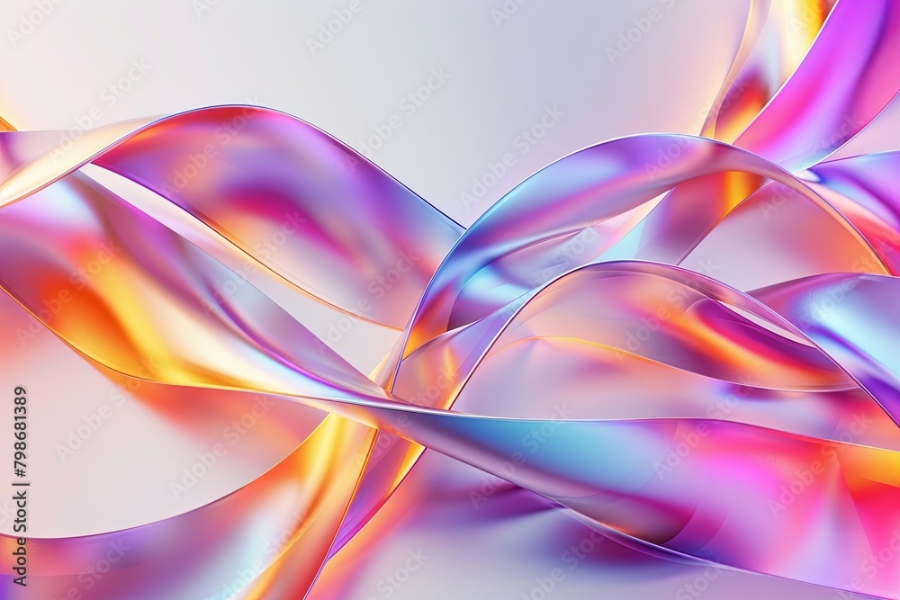 Twisted Ribbon - Glossy Gradient Curve: Modern Abstract Design