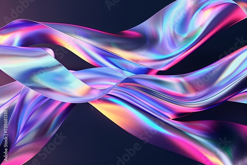 Twisted Ribbon: Iridescent Flow - Modern Abstract Graphic Design with Sleek Colorful Lines