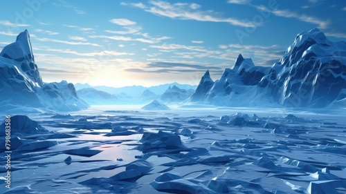 Arctic Elegance  Frozen Landscape at Dawn