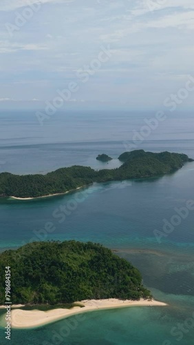 Top view of tropical islands with beach and blue sea. Agutaya and Danjugan islands, Philippines. photo
