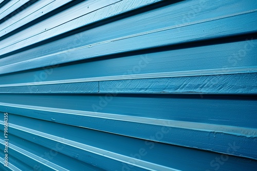 Blue Steel Slat Design: Modern Interior Concepts with Repetitive Sleek Metallic Texture