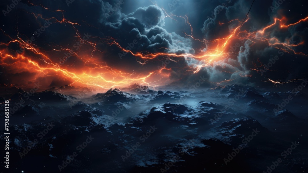 Dark Storm Clouds Crackling with Electric Energy Dark Storm Clouds Crackling with Electric Energy