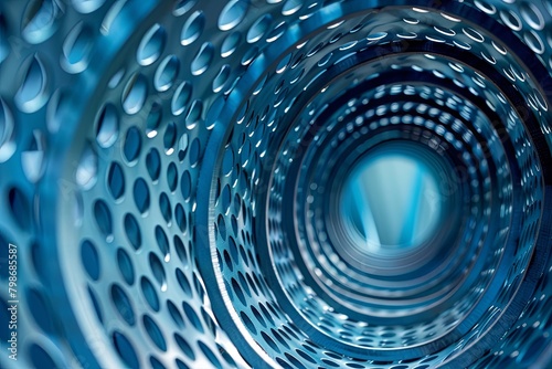 Wallpaper Mural Blue Circular Metal Industrial Design: Modern Patterns for Architectural Textures Torontodigital.ca