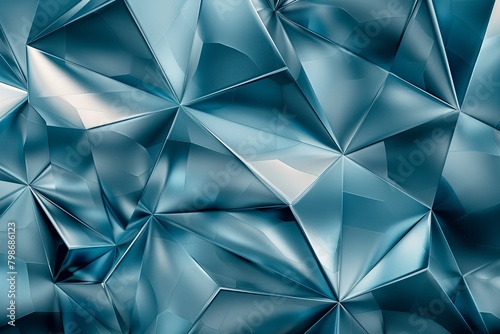 Futuristic Blue Metallic Wall Detail - Geometric Abstract Background with Metallic Sheen