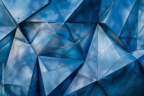 Geometric Blue Steel: Future Designs Metal Panel Texture