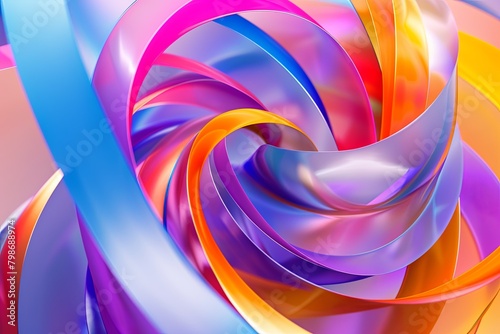 Dynamic Gradient Ribbon Swirls  Vibrant 3D Ribbon Background in Modern Style