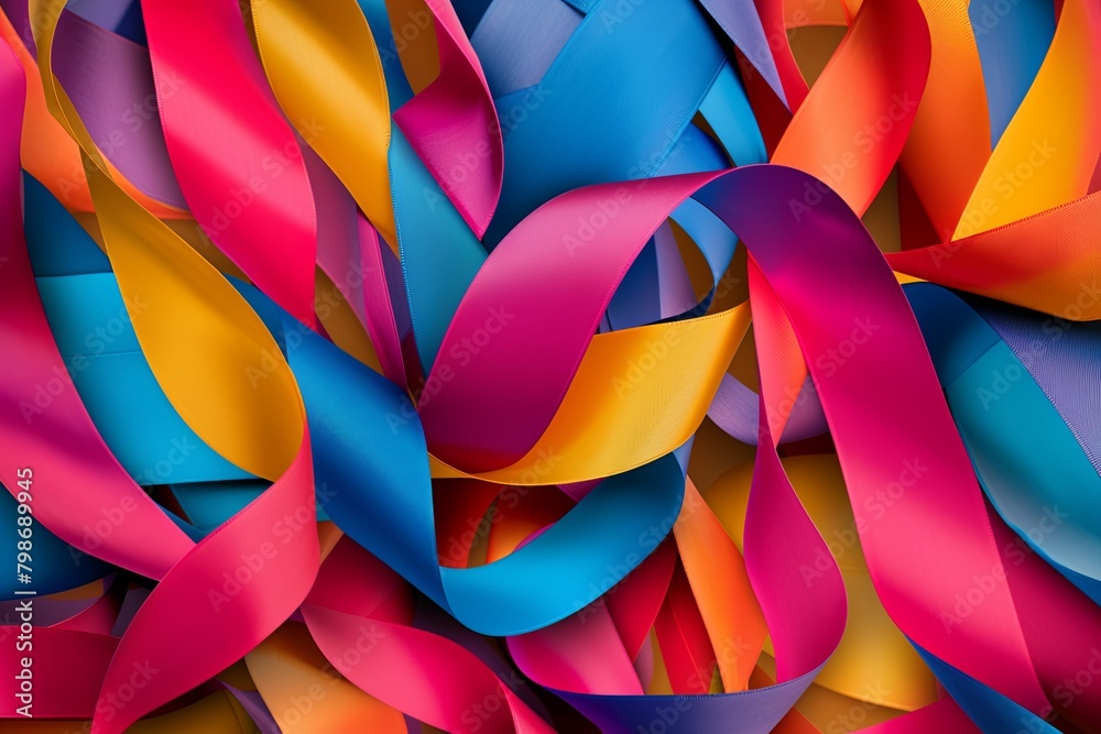 Colorful Ribbon Twisted Geometry: Vibrant Modern Illustration