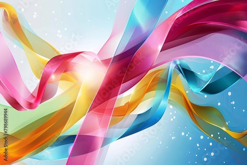 Vibrant Ribbon Twisted Geometry: Multicolored Modern Graphic Illustration