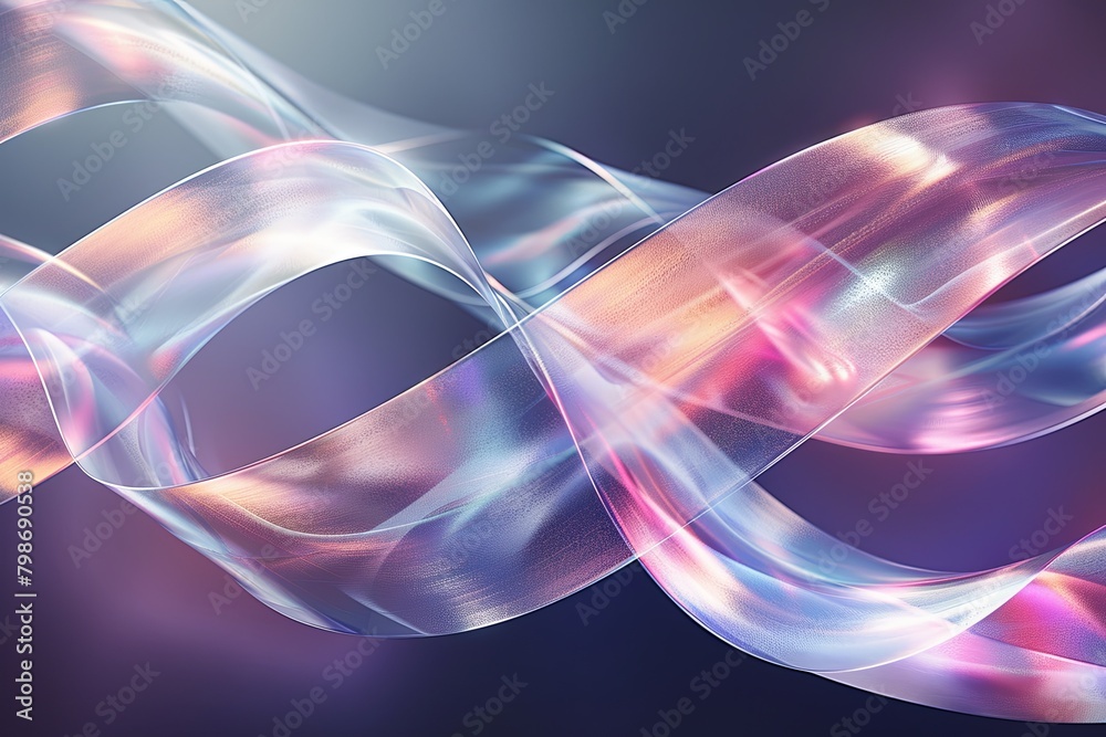 Iridescent Ribbon Flow: Twisted Background with Geometric Lines and Curves Iridescent Ribbon Flow: Twisted Background with Geometric Lines and Curves