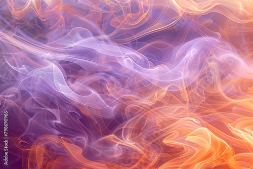 Vibrant Smoke Patterns: Lavender Whispers in Darkened Realm