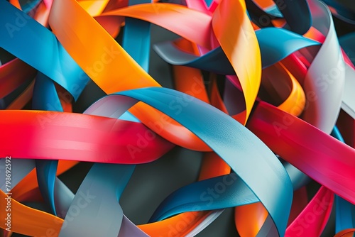 3D Twisted Ribbon Wallpaper: Futuristic & Colorful Tape Art Background