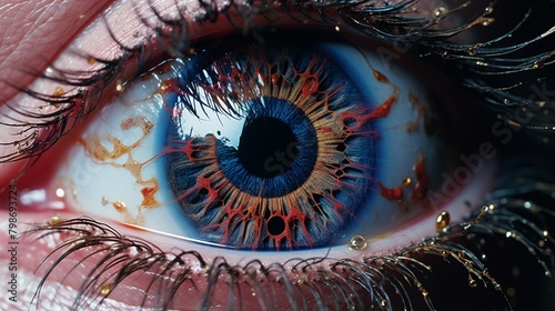 Delve into the captivating world of anime sci-fi with a mesmerizing close-up of an eye, sparking intrigue and wonder with every pixel