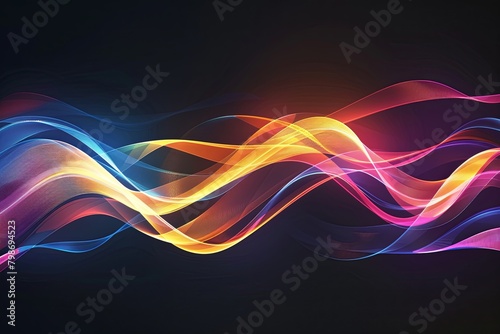 Twisted Ribbon Background  Bold Glossy Gradient Illustration with Fluid Colorful Wave